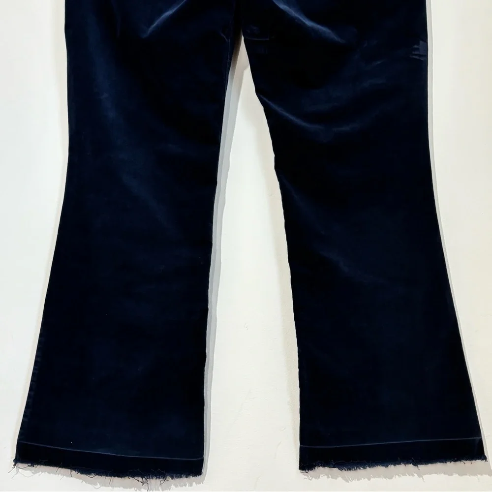 Vintage Eddie Bauer Cowgirl 16 High Rise Navy Raw Hem Flare Leg Corduroy Pants